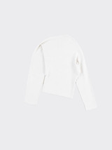 Boat neck sweater with opening beige