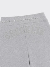 Flare leggings with studs and letters Grey