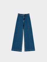 Straight jeans with seam detail