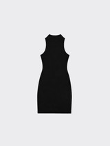 Halter dress with open neckline Black
