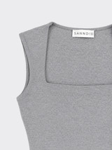 Polyamide bodysuit with square neckline grey