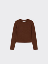 Basic long-sleeved t-shirt Brown