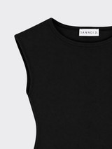 Polyamide bodysuit with runches Black