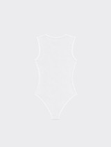 Polyamide bodysuit with runches Beige