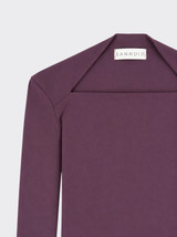 Long-sleeved top with a square neckline Burgundy