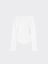 Boat neck top with studs White