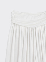 Harem pants with gathered waistband White