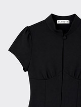 Short-sleeved top with snaps Black