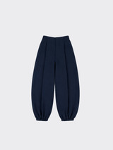 Pleated dress harem pants Dark blue
