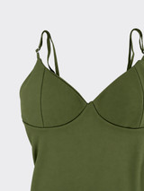 Compression fitted dress Green olive