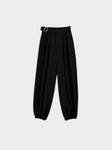 Harem trousers with buckle black