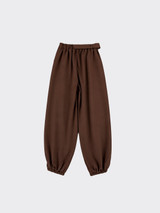 Harem trousers with buckle brown