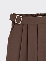 Harem trousers with buckle brown