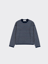 Striped knit sweater blue