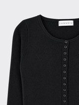 Fitted button-up cardigan black
