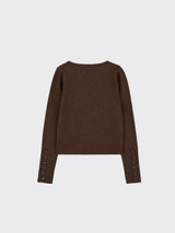 Fitted button-up cardigan brown