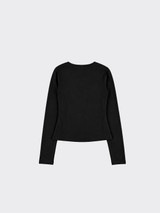 V-neck long-sleeve t-shirt black