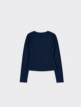 V-neck long-sleeve t-shirt blue
