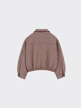 Oversized jacket with gingham print burgundy
