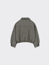 Oversized jacket with gingham print black