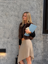 Fur vest brown