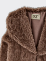 Faux fur jacket brown