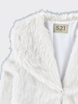 Faux fur jacket beige