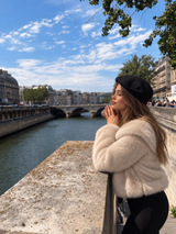 Faux fur jacket beige