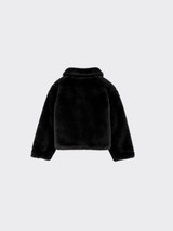 Faux-fur high-neck jacket black