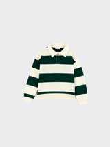 Striped polo sweatshirt green