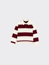 Striped polo sweatshirt burgundy