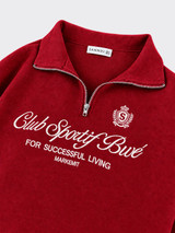 Graphic zip-neck sweatshirt red