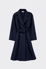 Soft-touch trench coat black
