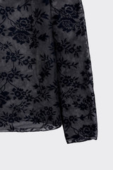 Transparent flocked t-shirt black