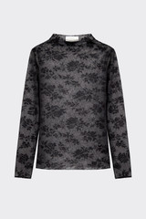 Transparent flocked t-shirt black