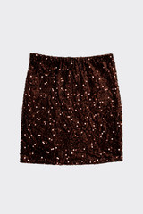 Sequin mini skirt brown