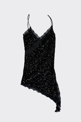 Lace trimmed mini dress