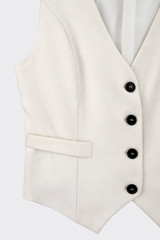 Short buttoned waistcoat white