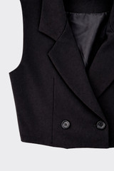 Cropped tailored waistcoat black