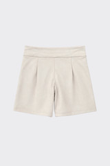 Mini skort with slits beige