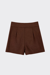 Mini skort with slits brown