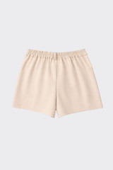 Leather effect shorts beige