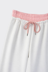 Double waistband jogger trousers pink