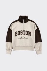 Printed zip-up sweatershirt