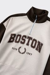 Printed zip-up sweatershirt