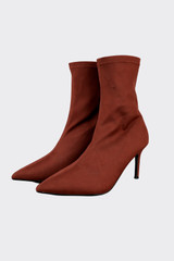 Fabric ankle boots with stiletto heel