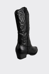 Heleed cowboy black boots