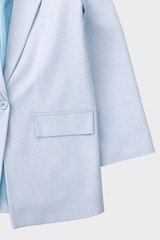 Tailored button blazer sky blue