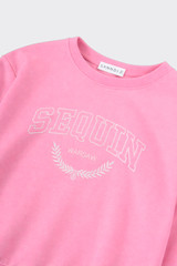 Printed cropped sweatshirt pink