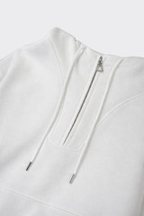 Cropped hoodie with zip white